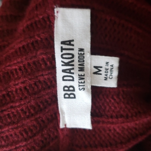 NEW BB Dakota x Steve Madden Maroon Sweater Dress - Picture 6 of 8
